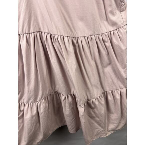 Banana Republic Tiered Midi Dress, Mauve Pink, Cotton Blend XL Petite Feminine - Picture 5 of 11